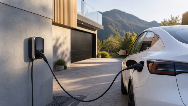 Borne de recharge pour voiture électrique alimentée par le solaire